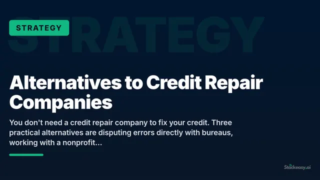Alternatives to Credit Repair Companies