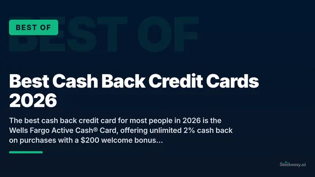 Best Cash Back Cards 2026. Up to 5% Back