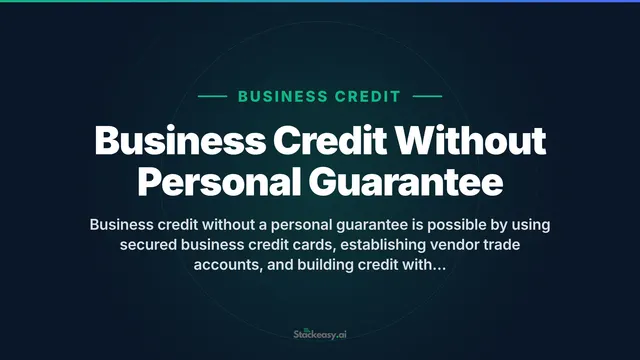 Business Credit Cards No Personal Guarantee 2026