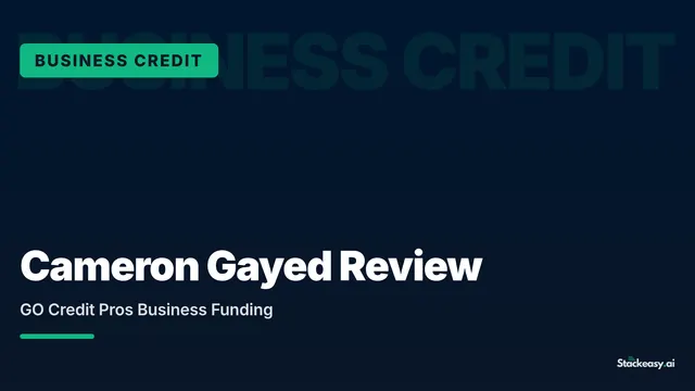 Cameron Gayed Review: GO Credit Pros Business Funding