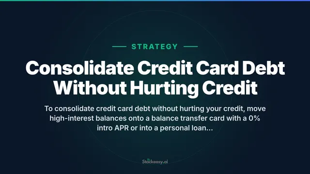 How to Consolidate Credit Card Debt Without Hurting Credit