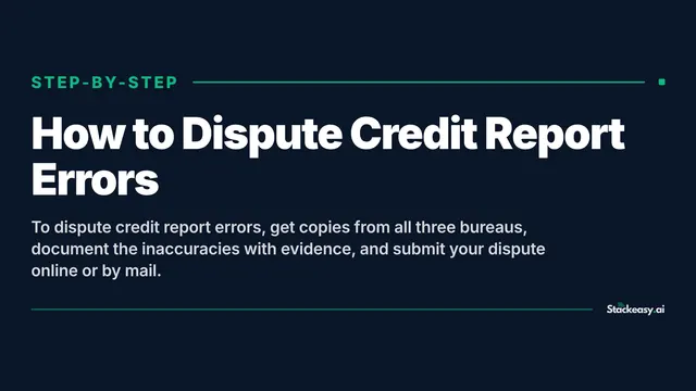 How to Dispute Credit Report Errors