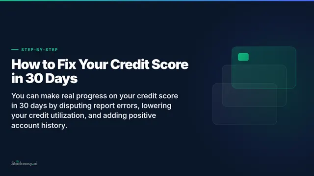 How to Fix Your Credit Score in 30 Days