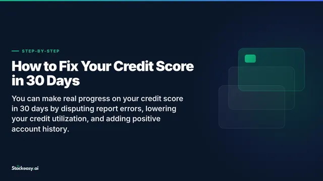 How to Fix Your Credit Score in 30 Days
