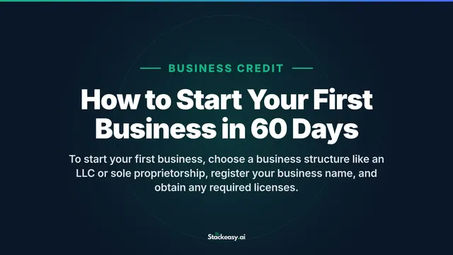 How to Start Your First Business in 60 Days