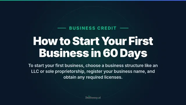 How to Start Your First Business in 60 Days