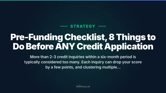 Pre-Funding Checklist, 8 Things to Do Before ANY Credit